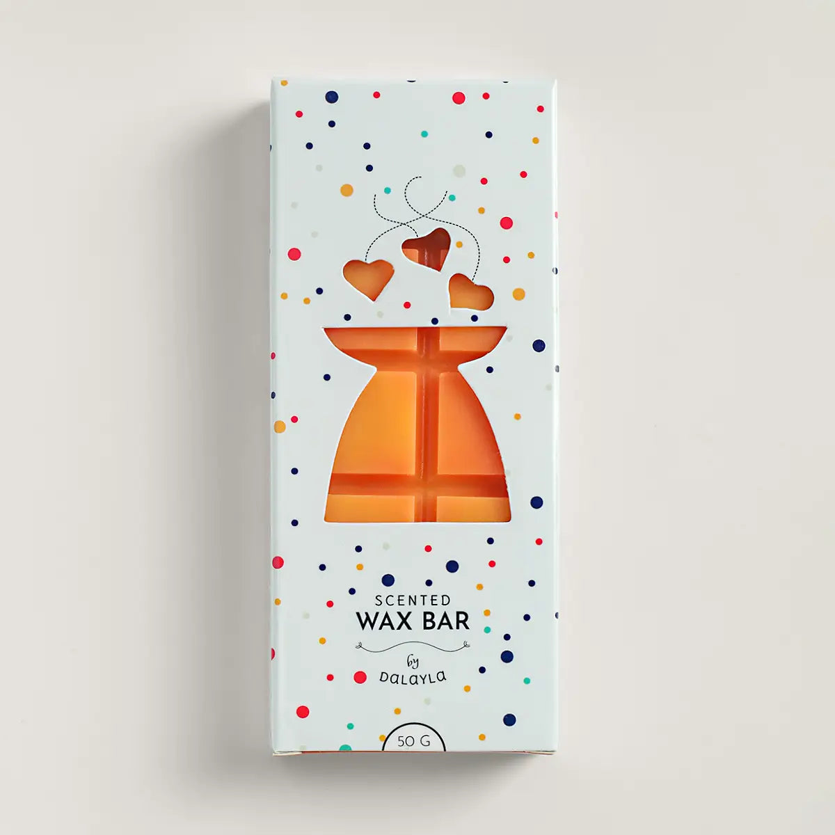 กล่องแว็กซ์หอมแท่ง Orange Blossom บาย Dalayla ขนาด 50 กรัม บรรจุภัณฑ์ลายจุดสีสันสดใส