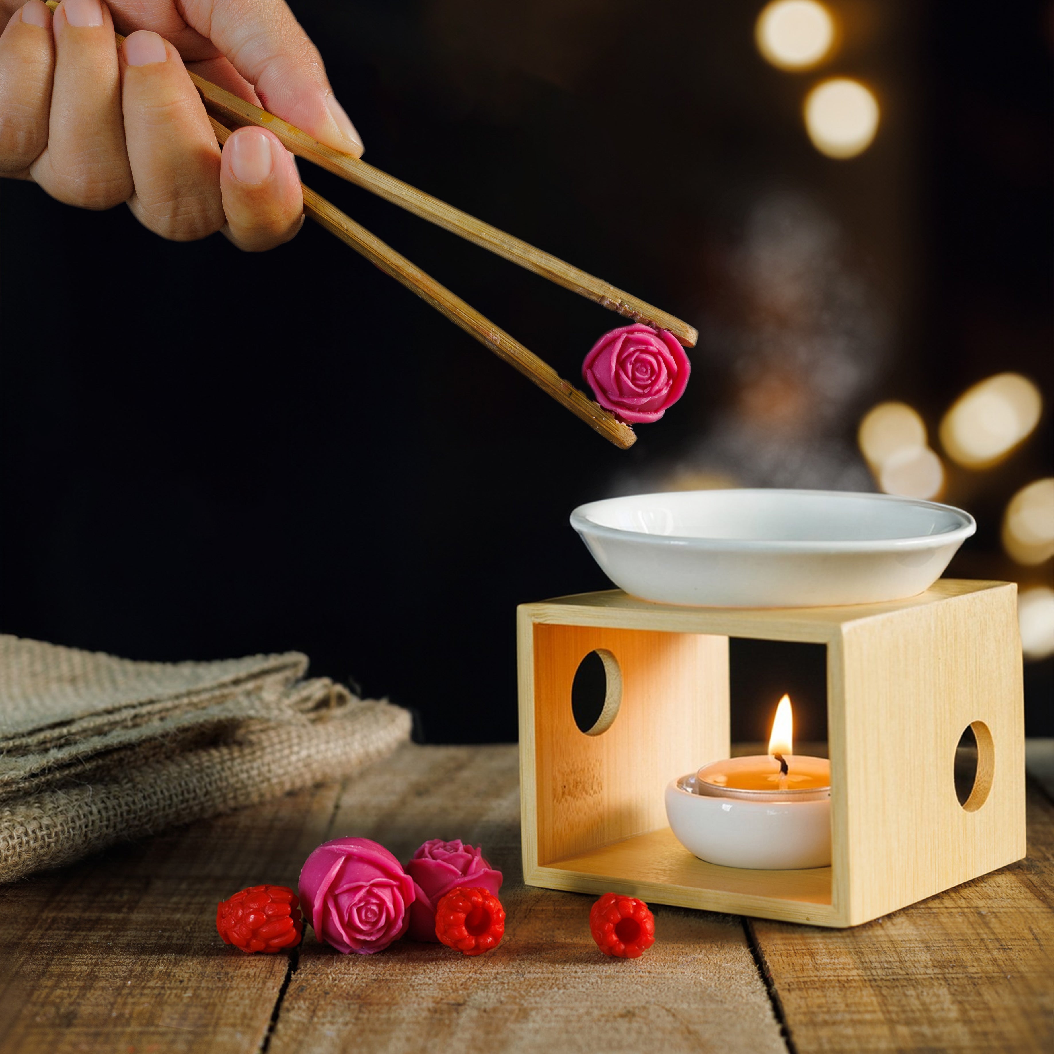 กลิ่น Roseberry Lychee | เทียนละลายแบบ Wax Fancy