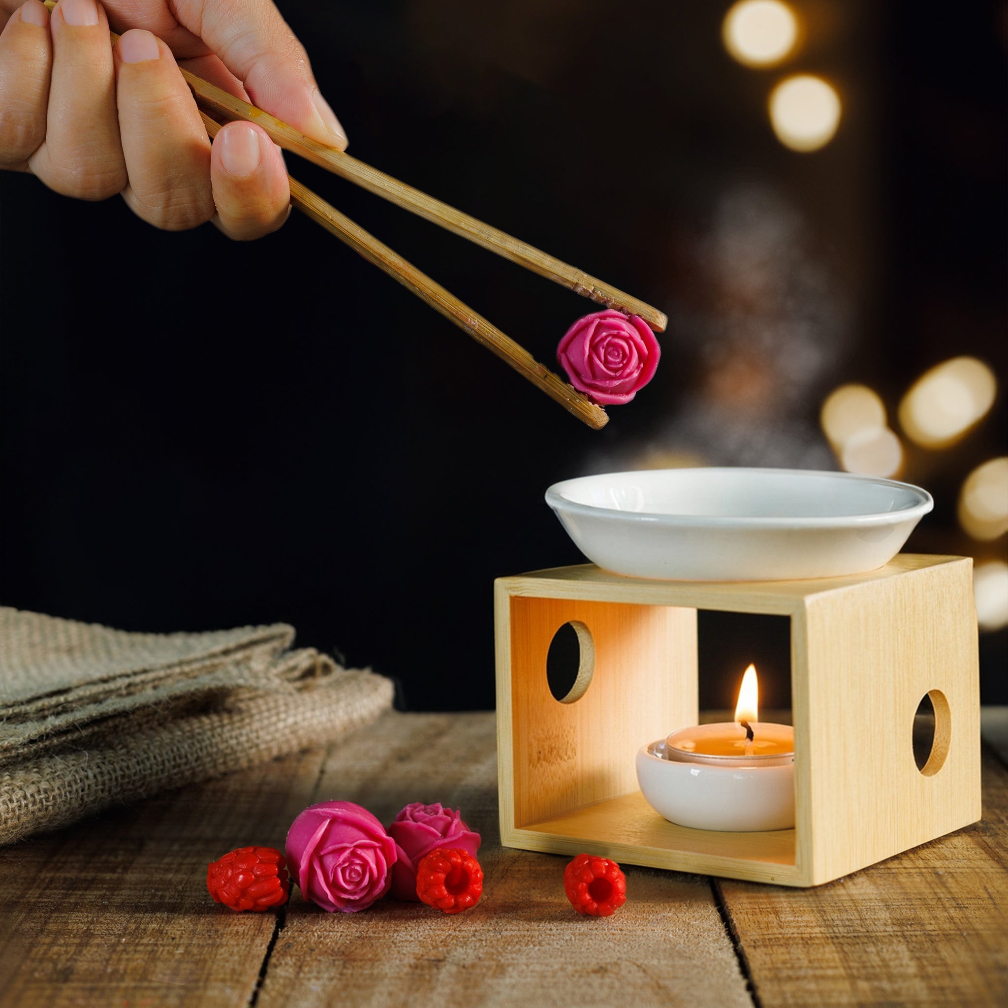 กลิ่น Roseberry Lychee | เทียนละลายแบบ Wax Fancy