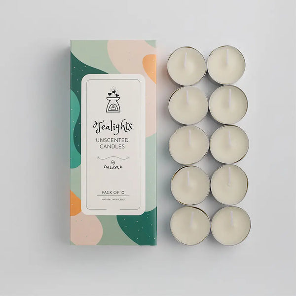 Unscented natural wax tealight candles