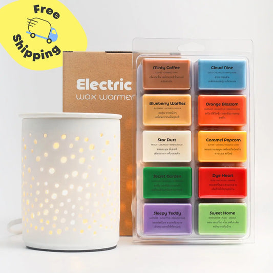 เซ็ตทดลองแว็กซ์หอม 10 กลิ่น คู่เตาอโรมาไฟฟ้า Dalayla