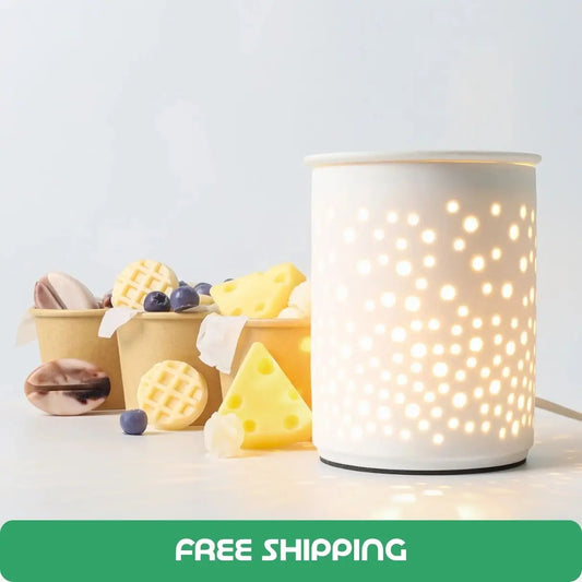 เซ็ต Tasty Treat Bundle แว็กซ์หอม 3 กลิ่นขนม (Minty Coffee, Blueberry Waffles, Caramel Popcorn) พร้อมเตาอุ่นแว็กซ์ไฟฟ้าเซรามิกทรงกระบอก