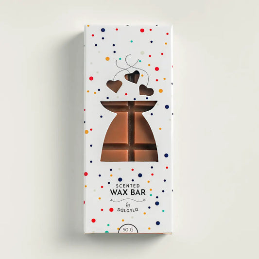 กล่องแว็กซ์หอมแท่ง Minty Coffee บาย Dalayla ขนาด 50 กรัม บรรจุภัณฑ์ลายจุดสีสันสดใส